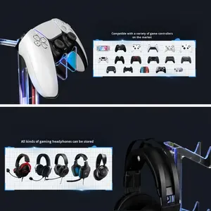 Nouvel acrylique pour contrôleur de jeu universel Ps5 et support de casque <span class=keywords><strong>deux</strong></span>-en-un avec logo OEM - Product Image 4