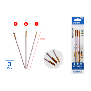 Set di pennelli per acquerello in Nylon rosa chiaro in 6 pezzi con manico in legno a forma di capelli con plastica per artisti e mestieri - Product Image 1