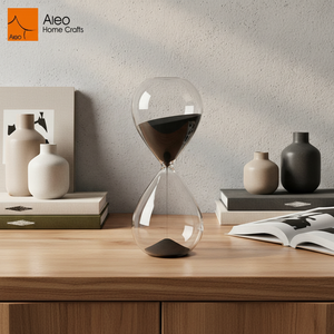 Aleo – <span class=keywords><strong>Sablier</strong></span> en verre transparent moderne fait main, écologique, 5/10/15 minutes, minuterie de précision durable – Fabricant - Product Image 3