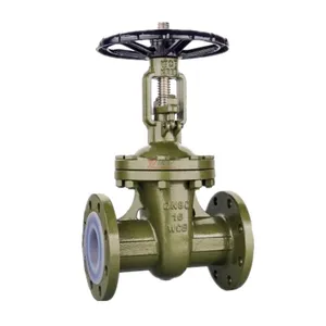 Industry ANSI 150LB 304 316 stainless steel JIS 10K 1.6mpa WCB F46 PFA FEP PCTFE manual Fluorine Lined Flanged Gate Valve