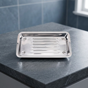 Plateau de stérilisation en acier inoxydable avec surface striée et rivets aux quatre coins pour instruments chirurgicaux - Product Image 4