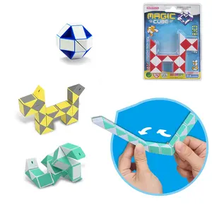 Creativo Divertente Agitarsi Cubo Anti-stress Giocattoli 24 Sezioni Magia Governanti Twist Puzzle Magic Snake Cube Sensoriale Giocattoli