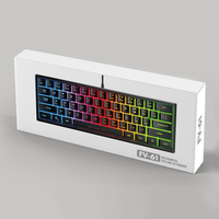 Clavier mécanique de jeu 61 touches, rétroéclairage RGB, touches programmables, câble Type-C détachable, design mini, interrupteurs rouges