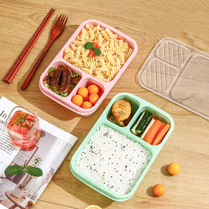 ภาชนะใส่อาหารสำหรับโรงเรียนกล่องเบนโตะแบบแบ่งช่องกล่องใส่อาหารใช้ซ้ำได้ - Product Image 3