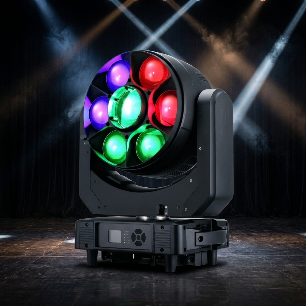 7x60W 4-in-1 RGBW LED Pixel Wash Zoom Moving Head Stage Lighting