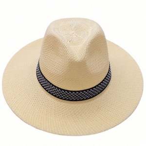 Sombreros de Paja Estilo Vaquero de Diseño al por Mayor Directo de Fábrica, Precio Moderado, Sombrero de Paja Vaquero Personalizado para Hombre con Correa de Cuero para Verano - Product Image 3