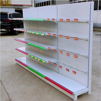 Hochwertiges Supermarkt-Displayregal Leichtes Holz-Stahl-Equipment Guter Preis Laden-Aufbewahrung Metallregal Halterung LED-Beleuchtung