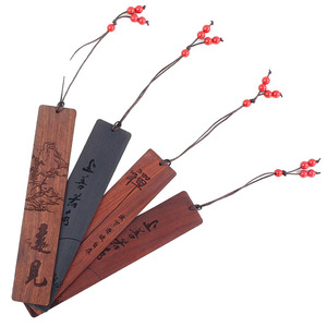 Marcapáginas de Madera de Palisandro, Sándalo y Ébano, Impresión en Grabado, Estilo Chino Clásico, Reutilizables, Regalo, Papelería, Recuerdos, Colores Variados - Product Image 3