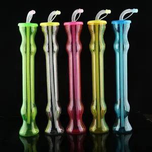 Gobelets en plastique avec paille pour fête de noël, Sports, à boire, avec tête de Saint-noël, 1 pièce - Product Image 1
