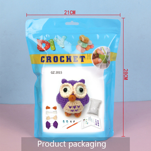 Set tas bahan rajut, bola benang tenun tangan DIY, ornamen boneka burung hantu - Product Image 6