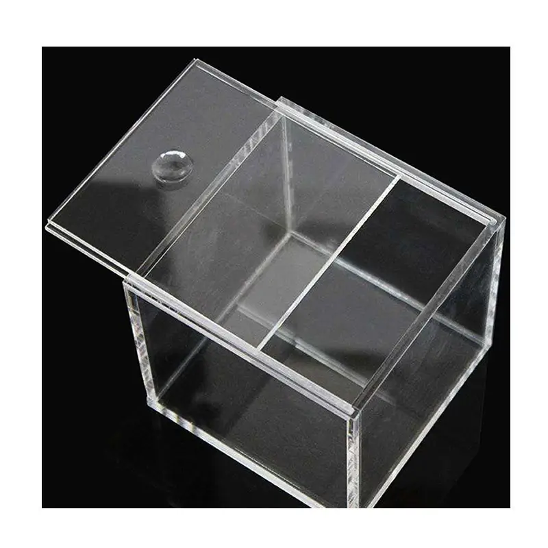 Caja acrílica de plexiglás, transparente, perspex, lucite, con tapa deslizante, venta al por mayor