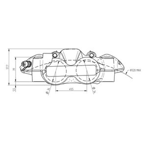 Bon Prix Final Moto Étrier De Frein Accossato Gauche Radial Noir Étrier De Frein Forgé Monobloc 108Mm Pistons Titane - Product Image 2
