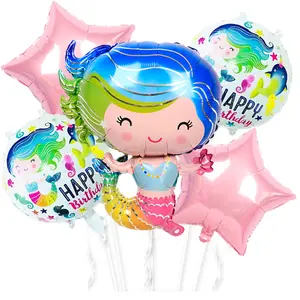 Djtsn bóng bay tiệc Nàng Tiên Cá cho Amazon trẻ em trang trí tiệc sinh nhật bé tắm trang trí Helium globos