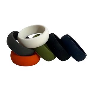 남성용 트렌디한 모던 실리콘 웨딩 링 세련된 컨템포러리 실리콘 밴드 - Product Image 6