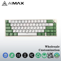 Teclado Mecánico Programable RGB Inalámbrico de 66 Teclas y 2.4GHz con Teclas de Triple Color para PC/Jugadores USB/BT