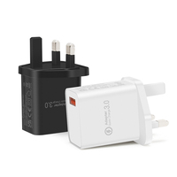 Chargeur rapide 18W QC3.0 5V3A USB-A Adaptateur de charge Android Chargeurs muraux portables US EU UK JP pour téléphones mobiles universels