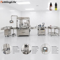 Ligne de production entièrement automatique pour le remplissage, le bouchage et l'étiquetage de flacons d'huiles essentielles de 30 ml, machine de remplissage de compte-gouttes de 20 ml pour liquides