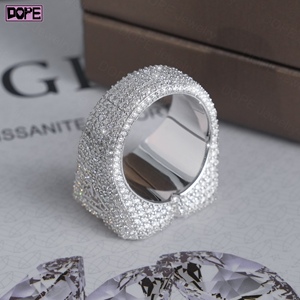 Nhẫn Moissanite Hip Hop mạ bạc 925 cao cấp, kiểu dáng baguette, đính đá Moissanite VVS, dành cho nam - Product Image 3