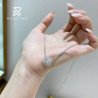 Rochime bijoux de mode Mini collier en diamant unique 925 argent Sterling plaqué rhodium zircon cubique accessoires femmes