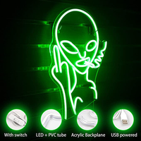 Enseigne au néon LED Alien Bar, lumière verte Alien pour la décoration murale de la maison, du bureau, du magasin, de la salle de jeux, alimentée par USB, décoration au néon