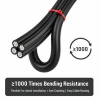 Kabel Udara Terikat Tiga Inti 600V ABC, Kabel Aluminium AAC XLPE HDPE Tahan UV untuk Saluran Layanan Udara AWG 2/0 4/0