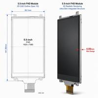 شاشة عرض BOE مقاس 5.5 بوصة بدقة FHD 1080x1920 من نوع IPS LCD، سطوع عالي 1800 نيت، واجهة MIPI 40 دبوس، شاشة مدمجة مع خاصية اللمس المدمج، شاشة عرض خارجية.