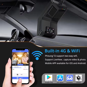 T2 4G WIFI GPS Car <strong>Dashcam</strong> 2k Dual Lens Cmsv6 JT808 Gps Wifi Remote Control Front and Inside Taxi DVR Real Time View Tracking - Product Image 5
