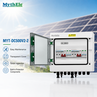 Boîtier de Combinaison Photovoltaïque Solaire 2 Entrées 2 Sorties DC 500V 600V avec Fusible MCB SPD, Boîtier Étanche IP65