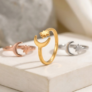 Anillos Ajustables de Acero Inoxidable Chapados en Oro de 18K, Resistentes al Agua y al Deslustre, con Diseño de Flor Infinita, para Mujer, Joyería de Playa para Verano - Product Image 5