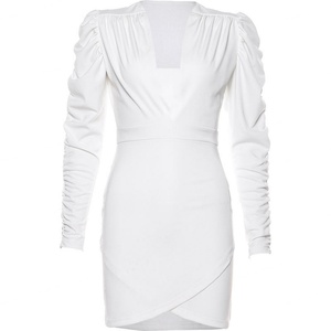 Monos de una pieza de manga larga, sexys y ajustados, para verano y primavera, con cremallera, color liso, 2023 - Product Image 1