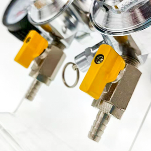 Brass đơn-giai đoạn áp lực CO2 dự thảo bia điều chỉnh CGA-320 cơ thể đôi 3 Đo Outlet bảo hành áp lực điều chỉnh - Product Image 6