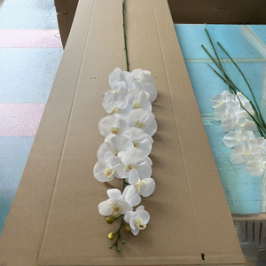 ดอกกล้วยไม้9หัวดอกไม้ประดิษฐ์ดอกไม้สัมผัสได้จริงสำหรับการจัดดอกไม้ในงานแต่งงาน - Product Image 6