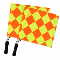 Drapeaux d'arbitre en acier inoxydable et mousse ABS à motif quadrillé, faciles à transporter pour les matchs de football