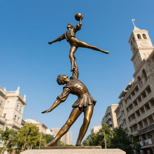 Personalizzabili sculture in bronzo e ottone di acrobati e circhi decorazioni da esterno con tecnica di colata a posizionamento libero - Product Image 3