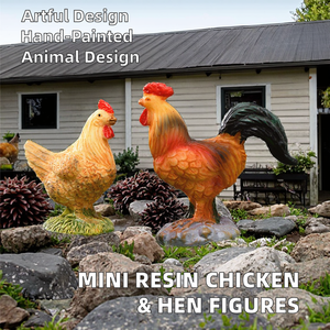 Figuras de Pollo en Miniatura de Resina, Gallo y Gallina para Manualidades, Jardín, Hogar, Decoración de Bonsái, Diseño Animal - Product Image 2