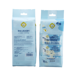 定制99% 纯水婴儿迷你湿巾无纺布无酒精湿刷新纸巾64支 - Product Image 1