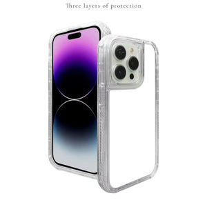 Funda <span class=keywords><strong>de</strong></span> teléfono con sublimación en blanco, funda móvil con sublimación 3D resistente para iPhone 16 15 Pro Max, funda resistente 3 en 1 con lámina brillante - Product Image 2