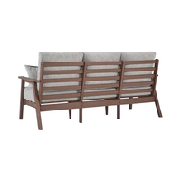 Canapé de patio moderne éco-responsable en matériaux recyclés, trois places, imperméable, résistant à la décoloration, facile à nettoyer, confortable, pour jardin et salon