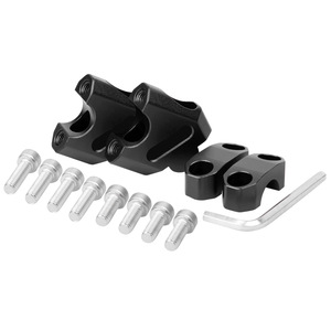 Rehausseur de guidon de moto 22 mm noir en alliage d'aluminium CNC avec support d'extension réglable en hauteur pour amélioration - Product Image 1