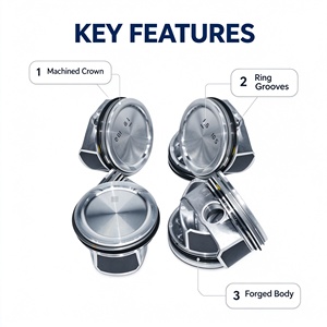 Nouveau Piston Moteur & Jeu de Pistons 04E107065EC Diamètre 10mm Garantie 1 An pour VW Polo <span class=keywords><strong>Seat</strong></span> Ibiza <span class=keywords><strong>Leon</strong></span> Toledo Skoda Pièces Moteur - Product Image 2