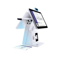 Sistema POS Táctil Combinado con Impresora de Recibos y Escáner de Códigos, Pantalla Táctil Capacitiva Dual con Bluetooth/Wi-Fi 6, Garantía de 3 Años