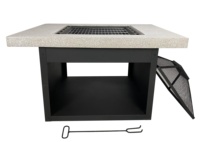 Maison jardin cheminée en bois traditionnelle Patio extérieur Grill Table carrée foyer avec barbecue Portable MGO et foyer en acier