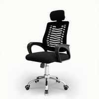 Chaise de bureau ergonomique moderne et minimaliste en maille, pivotante, avec mécanisme de levage réglable et base en acier, idéale pour la maison, l'ordinateur et les salles de réunion