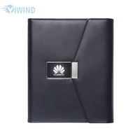 Carnet d'adresses A5 en cuir avec chargeur sans fil et logo LED personnalisé, batterie externe portable, cadeau d'affaires multifonction de luxe en gros