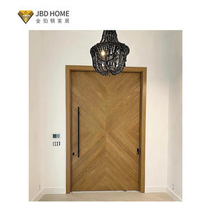 باب محوري لمدخل الفيلا الفاخرة الكبيرة من خشب الإعصار الحديث المخصص من jbdالصفحة الرئيسية باب حديث معاصر من الخشب الصلب الأسود المدخل الأمامي - Product Image 6