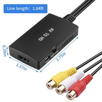 Soporte 1080P PAL/NTSC RCA AV a HDMIAdapter Compuesto a HDMIConverter Compatible con WII U/PS One PS2/3 STB Xbox VHS