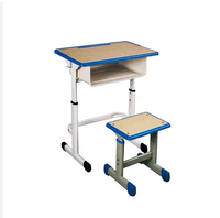 Ensemble bureau et chaise d'école réglables en hauteur, structure solide, poste de travail ergonomique pour étudiants, pour la salle de classe, les études, les devoirs et l'apprentissage