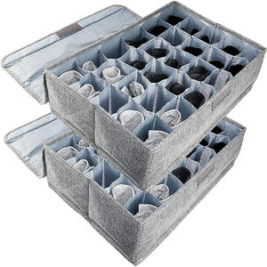 30- कोर फोल्डेबल पॉलिएस्टर अंडरवियर दराज भंडारण बॉक्स पर्यावरण-अनुकूल मोजे अंडरवियर ऑर्गनाइज़र कवर जगह बचाने वाला संगठन - Product Image 1