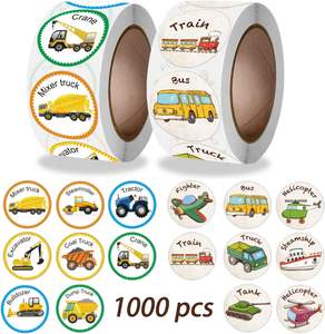 חם קריקטורה Seal בניין רכב דקלס עגול תחבורה טרקטור מדבקות מעופרת לילדים ילדים - Product Image 1