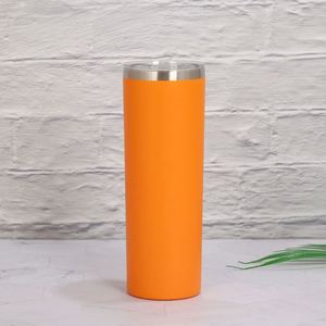 Sublimation Tumbler Stainless Steel White 20oz Skinny Straight Blank with Lid <b>Straw</b> <b>Metal</b> - Product Image 6